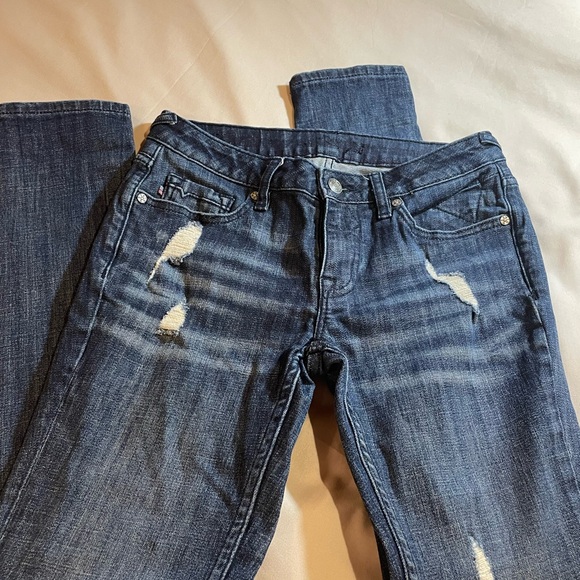 Vigoss Blue Skinny Jeans with Distressed Details, Size 28 - Picture 2 of 11